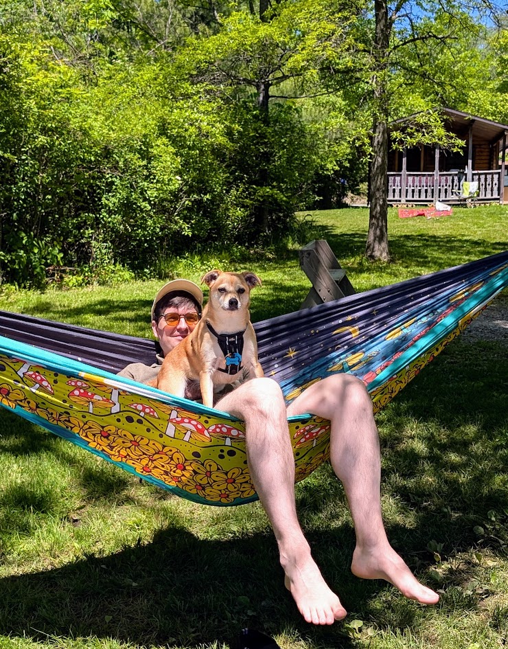 Me and Tasso relaxing in a hammock